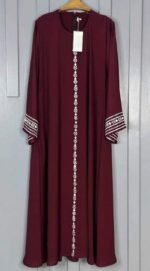 Embroidered Open Abaya - Stylish & Elegant Design - Image 2